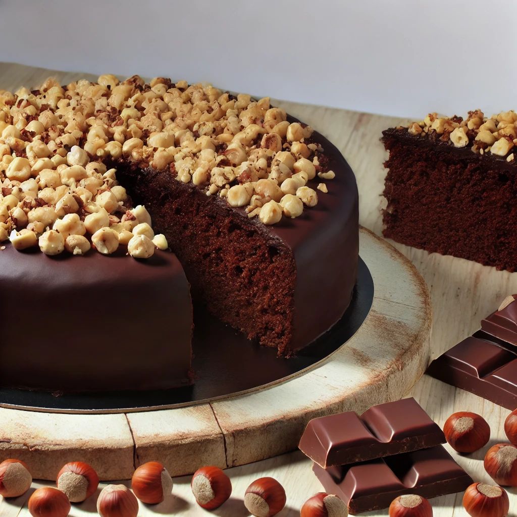 Hazelnoot chocolade cake