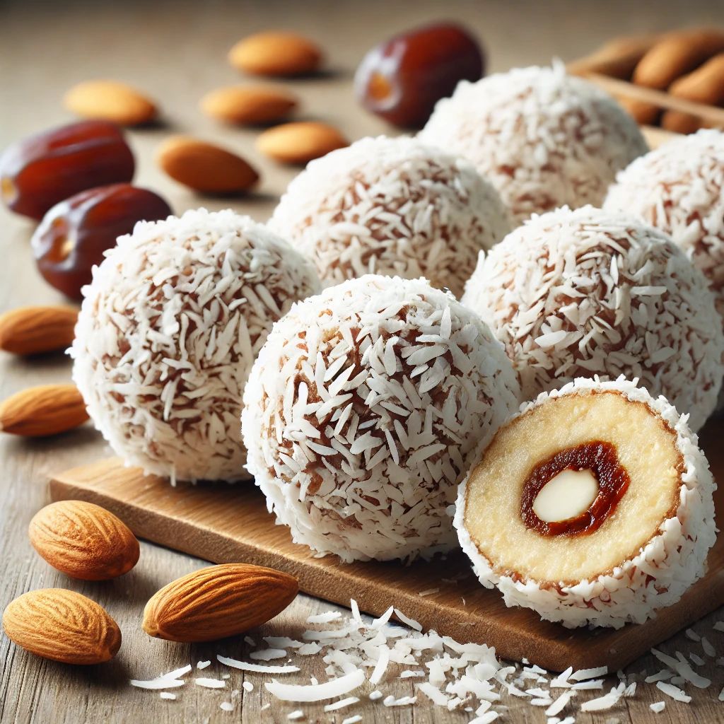 Amandel kokos bliss balls